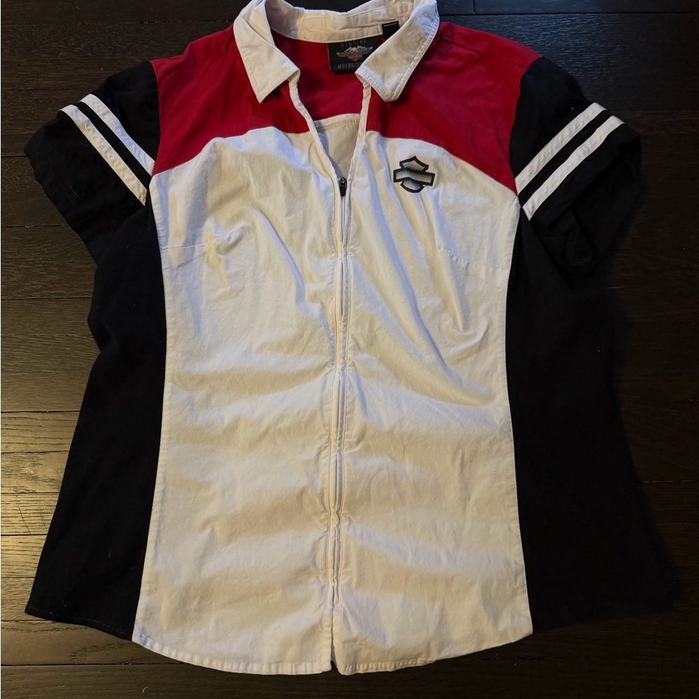 Harley-Davidson Tri-Color Zip up Shirt
